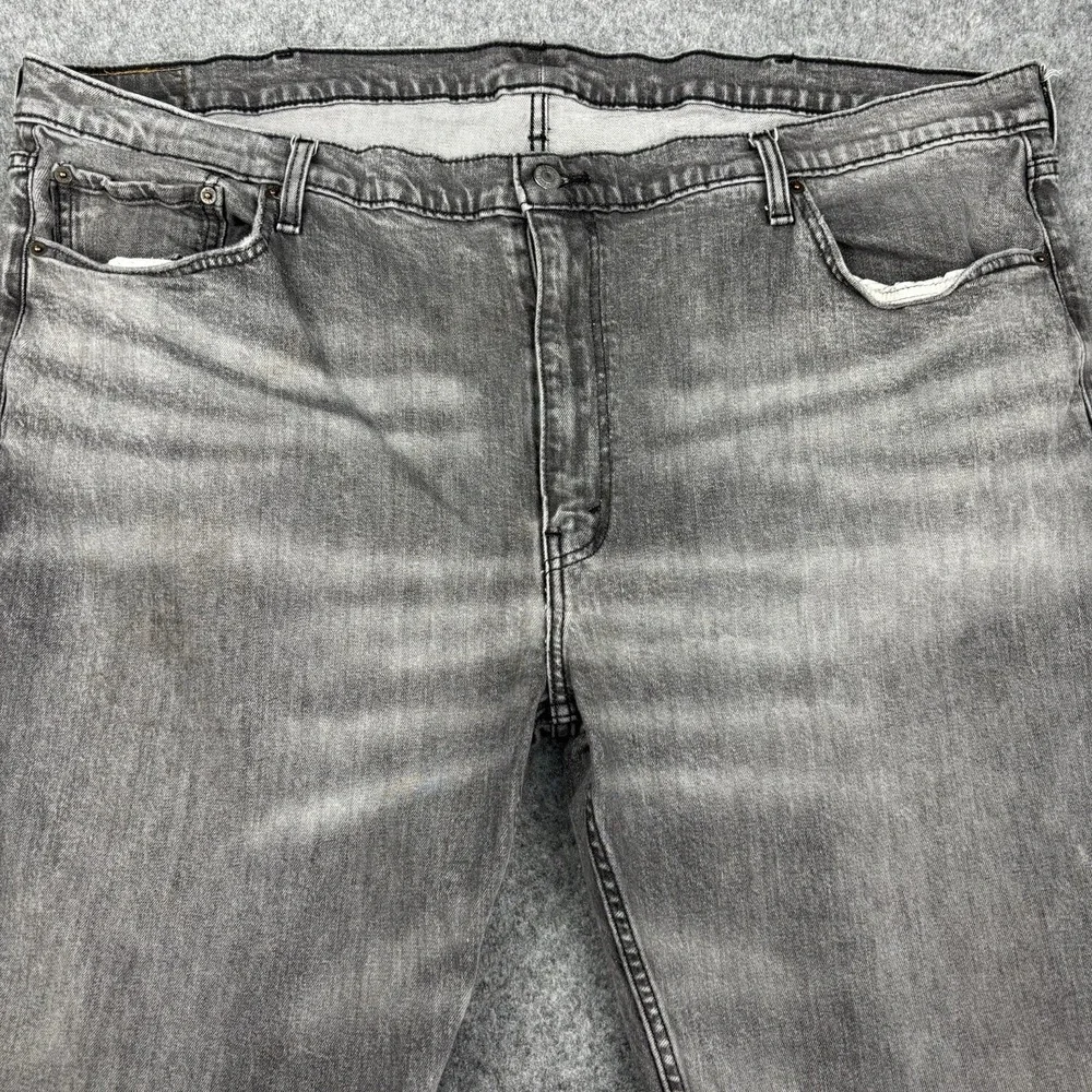 Levi's 502 Jeans Mens 48x38 (Fits 48x34)‎ Black Gray Wash Straight Leg Denim Y2K